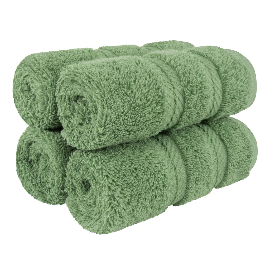 American Soft Linen Luxury Hand Towels for Bathroom, 100% Cotton Turkish 4 Piece Hand Towel Set, 600 GSM Hand Face Towels for Kitchen, White Hand Towels
