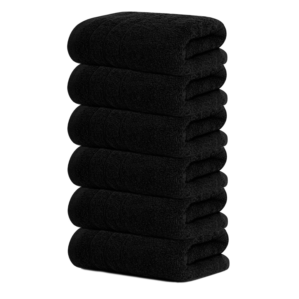 Tens Towels Pack of 6 Hand Towels, 100% Cotton, Lighter Weight, Quick to Dry, 16 x 28 Inches, Super Soft & Absorbent, Perfect for Bathroom & Kitchen, Dark Grey