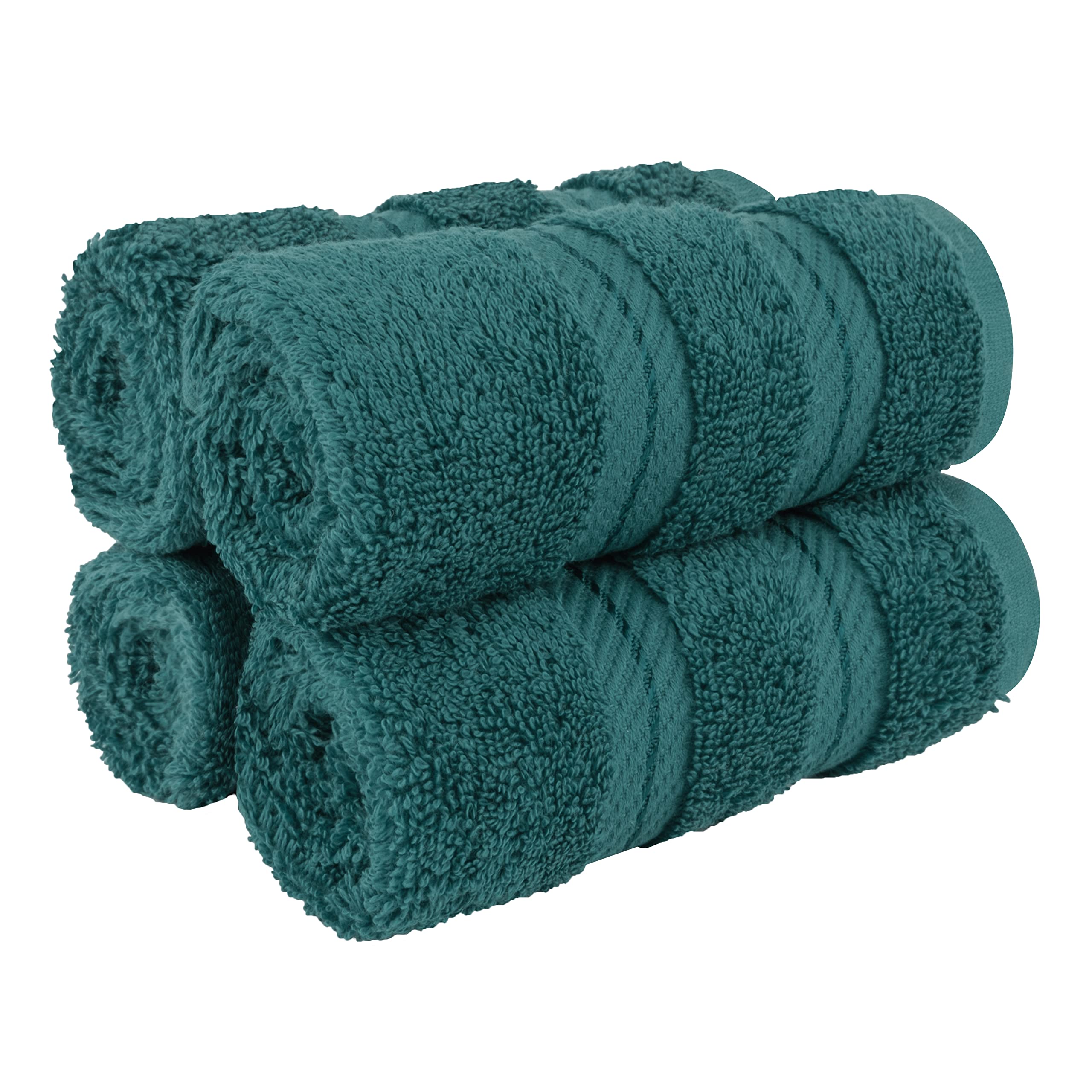 American Soft Linen Luxury Hand Towels for Bathroom, 100% Cotton Turkish 4 Piece Hand Towel Set, 600 GSM Hand Face Towels for Kitchen, White Hand Towels