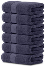 Luxury White Hand Towels - Soft 100% Turkish Cotton | Highly Absorbent Hotel spa Bathroom Towel Collection | 16x30 Inch | Set of 6