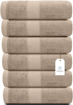 Luxury White Hand Towels - Soft 100% Turkish Cotton | Highly Absorbent Hotel spa Bathroom Towel Collection | 16x30 Inch | Set of 6