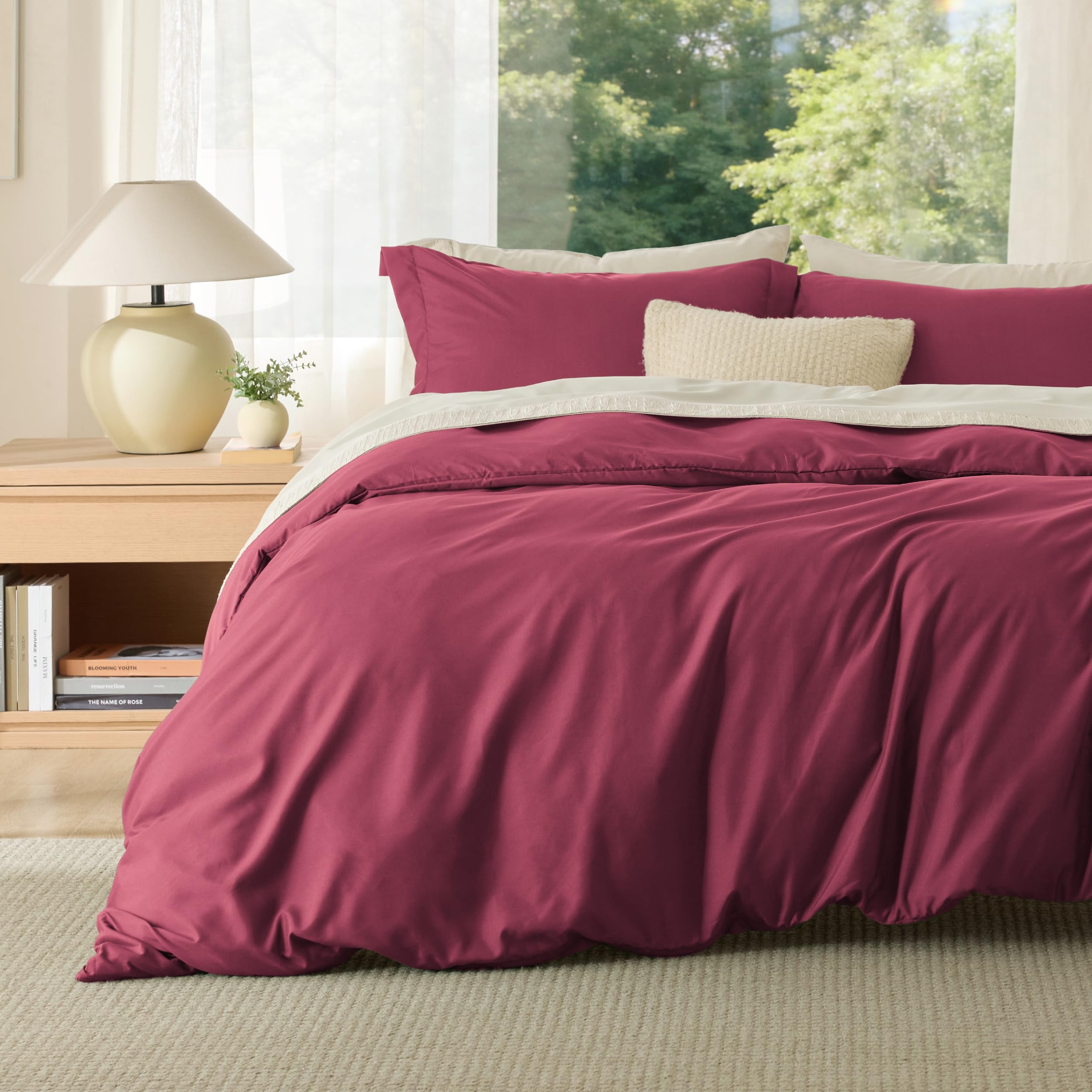 Bedsure White Duvet Cover Queen Size - Soft Double Brushed Bedding Set for Kids & Adults, Zipper Closure, 3 Pieces, Includes 1 Duvet Cover (90"x90") & 2 Pillow Shams, NO Comforter