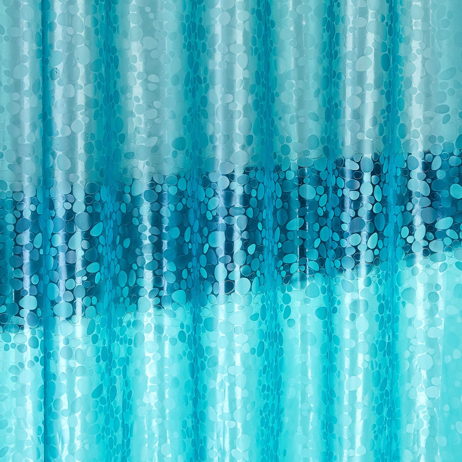 Bostofy Waterproof Shower Curtain Liner 8G EVA Thick Shower Curtain with Heavy Duty 3 Bottom Magnets, Shower Liner for Shower Stall, Bathtubs, 3D Pebble Pattern, 72 x 72,12 Hooks