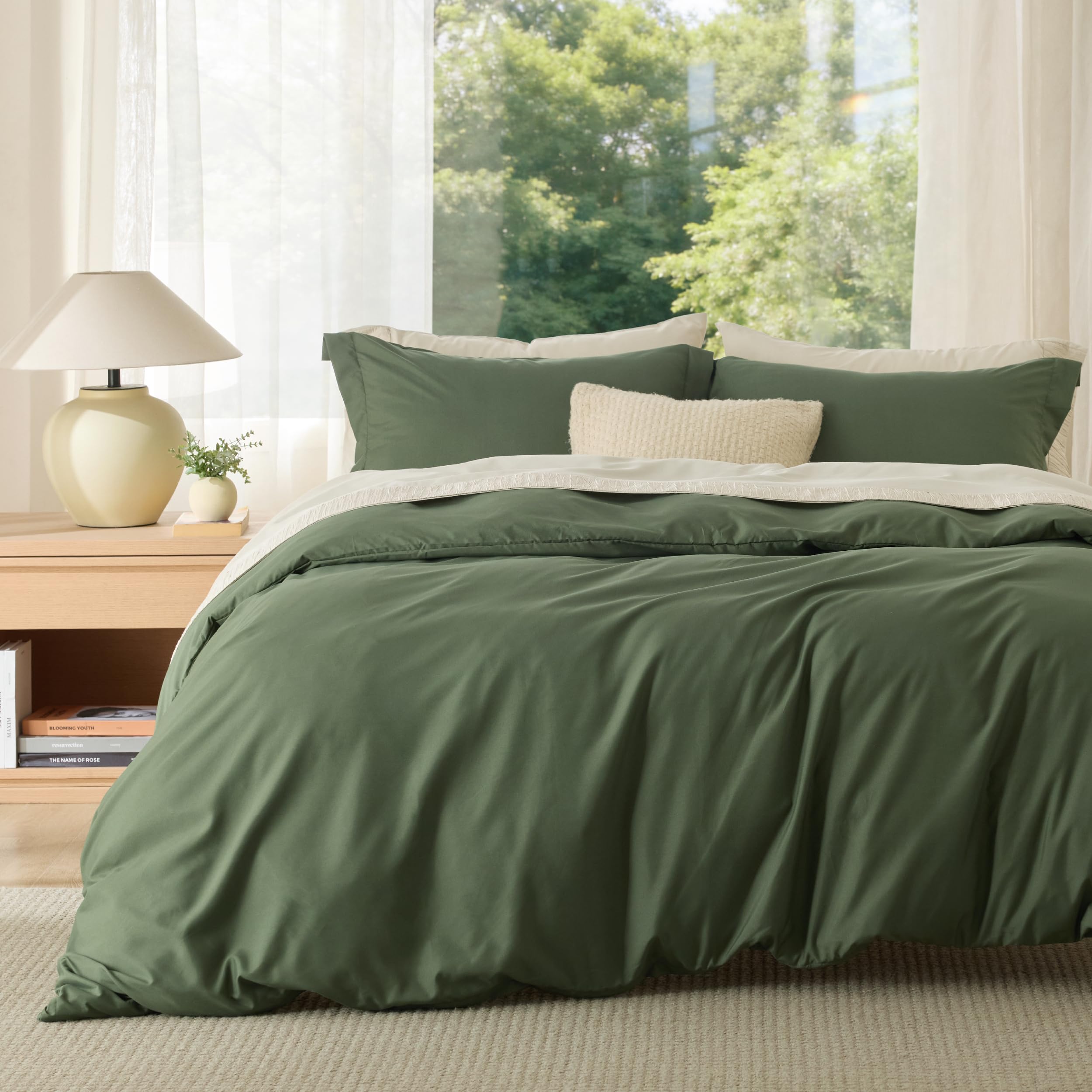 Bedsure White Duvet Cover Queen Size - Soft Double Brushed Bedding Set for Kids & Adults, Zipper Closure, 3 Pieces, Includes 1 Duvet Cover (90"x90") & 2 Pillow Shams, NO Comforter