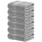 Infinitee Xclusives White Hand Towels for Bathroom - Set of 6 (16x28 inches) 600 GSM, 100% Cotton Ultra Soft, Quick Drying, Hotel Quality Hand Towel Set (Brilliant White, Hand Towels)