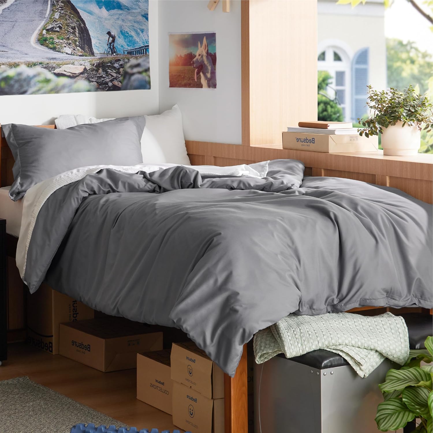 Bedsure White Duvet Cover Queen Size - Soft Double Brushed Bedding Set for Kids & Adults, Zipper Closure, 3 Pieces, Includes 1 Duvet Cover (90"x90") & 2 Pillow Shams, NO Comforter