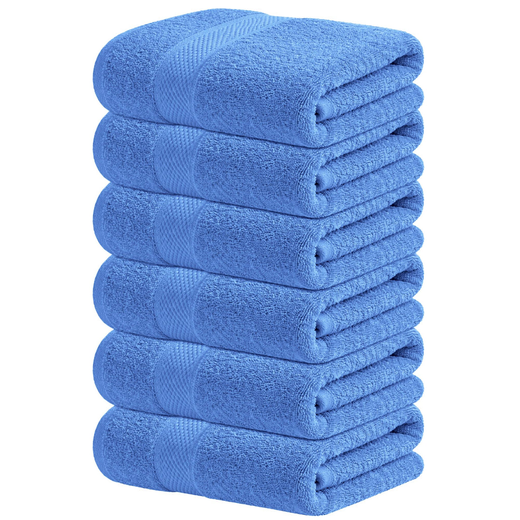 Infinitee Xclusives White Hand Towels for Bathroom - Set of 6 (16x28 inches) 600 GSM, 100% Cotton Ultra Soft, Quick Drying, Hotel Quality Hand Towel Set (Brilliant White, Hand Towels)