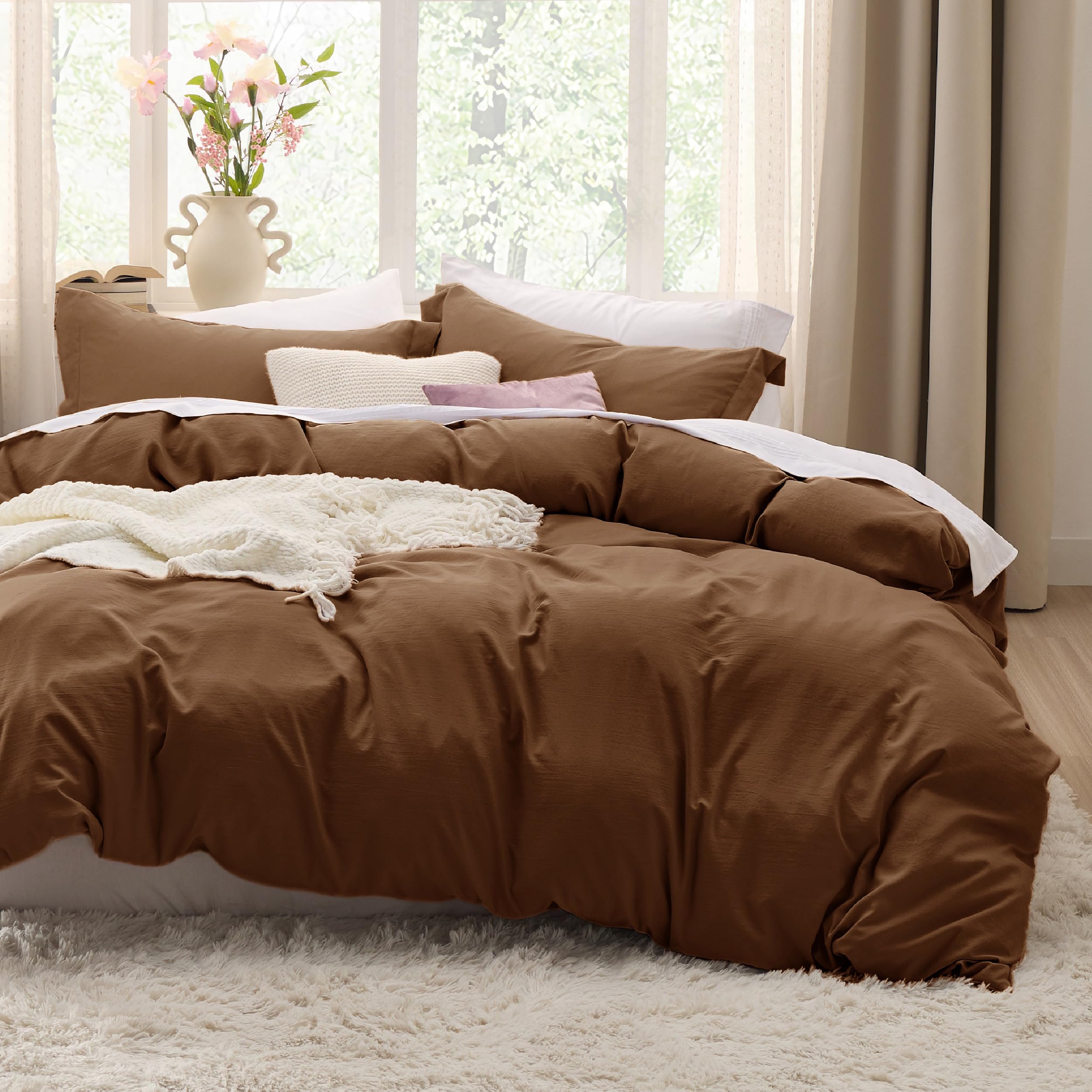 Bedsure White Duvet Cover King Size - 3 Pieces Prewashed Cotton-Like Polyester Extra Soft Bedding Set, Includes 1 Duvet Cover 104x90 Inches with Zipper Closure & 2 Pillow Shams, Comforter Not Included