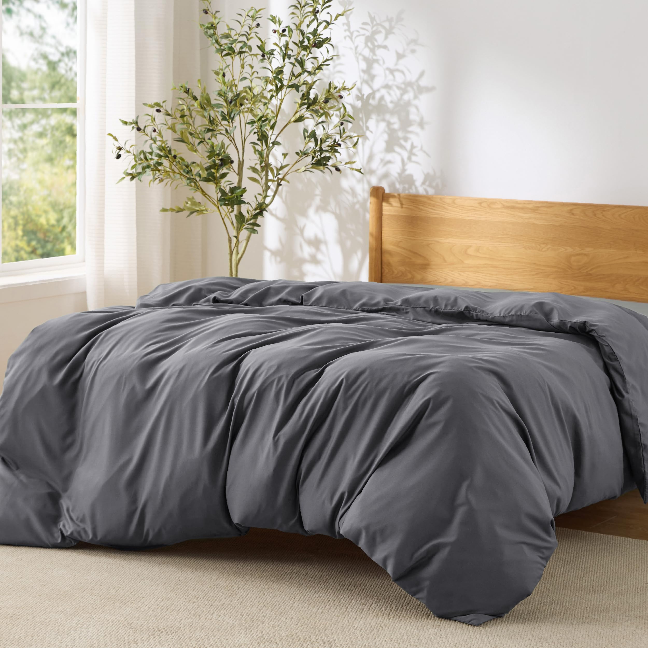 Bedsure White Duvet Cover Queen Size - Soft Double Brushed Bedding Set for Kids & Adults, Zipper Closure, 3 Pieces, Includes 1 Duvet Cover (90"x90") & 2 Pillow Shams, NO Comforter
