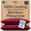 Bambaw 100% Viscose Derived from Bamboo Pillowcase Queen Size – Queen Cooling Pillow Cases Set of 2, with Envelope Closure, Breathable & Super Soft Pillow Cases (Ivory)