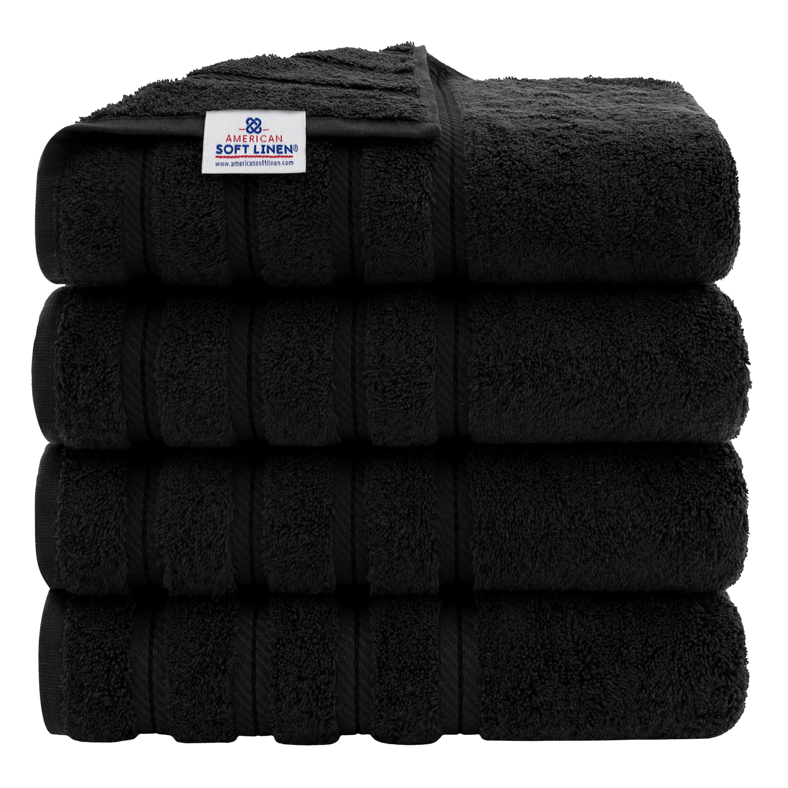 American Soft Linen Luxury Hand Towels for Bathroom, 100% Cotton Turkish 4 Piece Hand Towel Set, 600 GSM Hand Face Towels for Kitchen, White Hand Towels