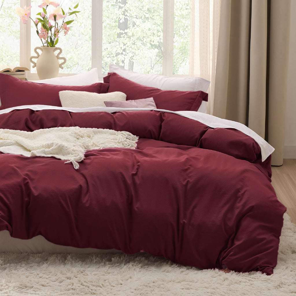 Bedsure White Duvet Cover King Size - 3 Pieces Prewashed Cotton-Like Polyester Extra Soft Bedding Set, Includes 1 Duvet Cover 104x90 Inches with Zipper Closure & 2 Pillow Shams, Comforter Not Included