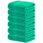 Infinitee Xclusives White Hand Towels for Bathroom - Set of 6 (16x28 inches) 600 GSM, 100% Cotton Ultra Soft, Quick Drying, Hotel Quality Hand Towel Set (Brilliant White, Hand Towels)