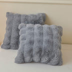 LIFEREVO 2 Pack Fluffy Faux Rabbit Fur Pillow Cases, Luxury Soft Plush Shaggy Bubble Pillowcases Standard Size with Zipper Closure, Furry Fuzzy Ivory Long Pillow Shams Bedroom Living Room 20x26, Beige