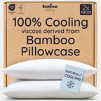 Bambaw 100% Viscose Derived from Bamboo Pillowcase Queen Size – Queen Cooling Pillow Cases Set of 2, with Envelope Closure, Breathable & Super Soft Pillow Cases (Ivory)