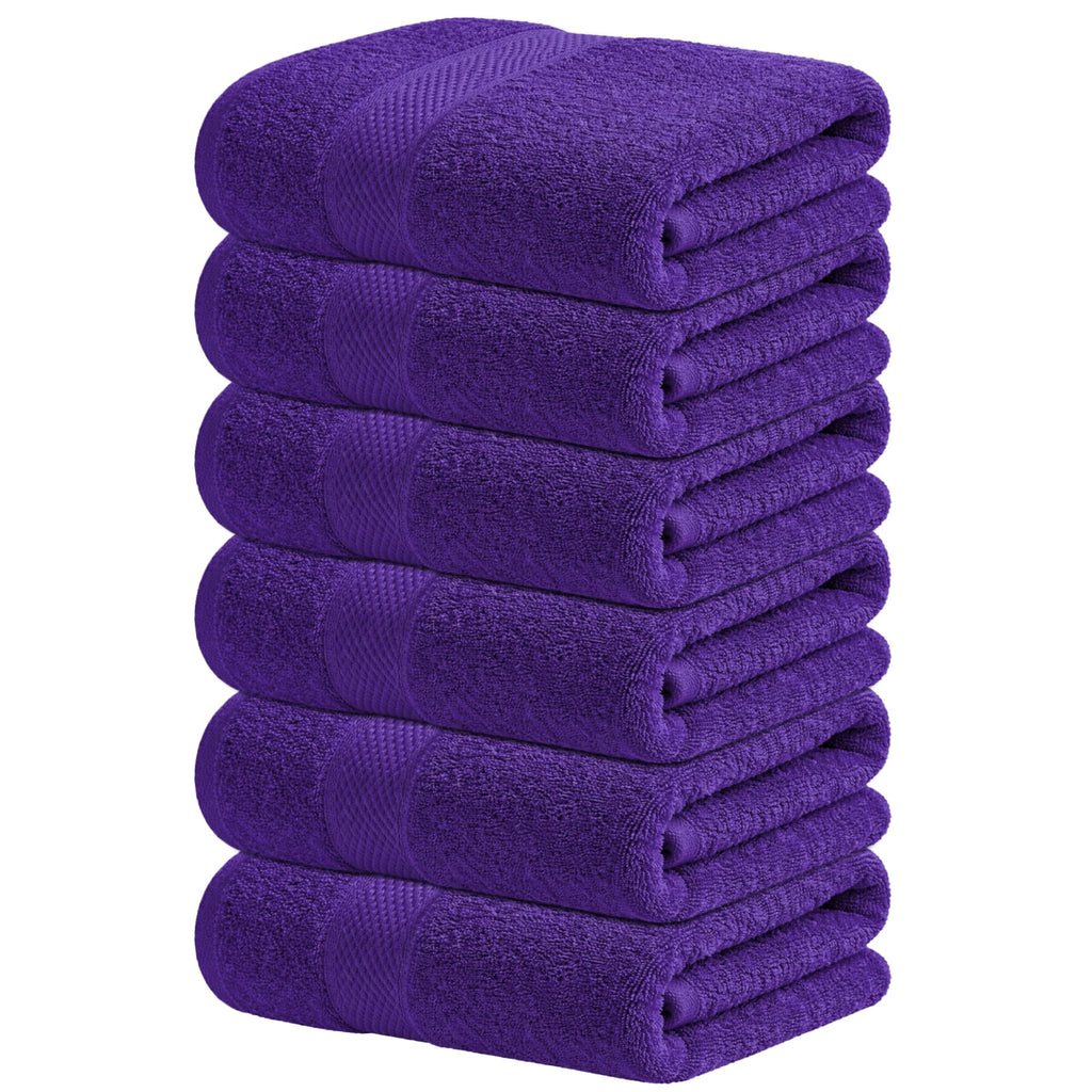 Infinitee Xclusives White Hand Towels for Bathroom - Set of 6 (16x28 inches) 600 GSM, 100% Cotton Ultra Soft, Quick Drying, Hotel Quality Hand Towel Set (Brilliant White, Hand Towels)