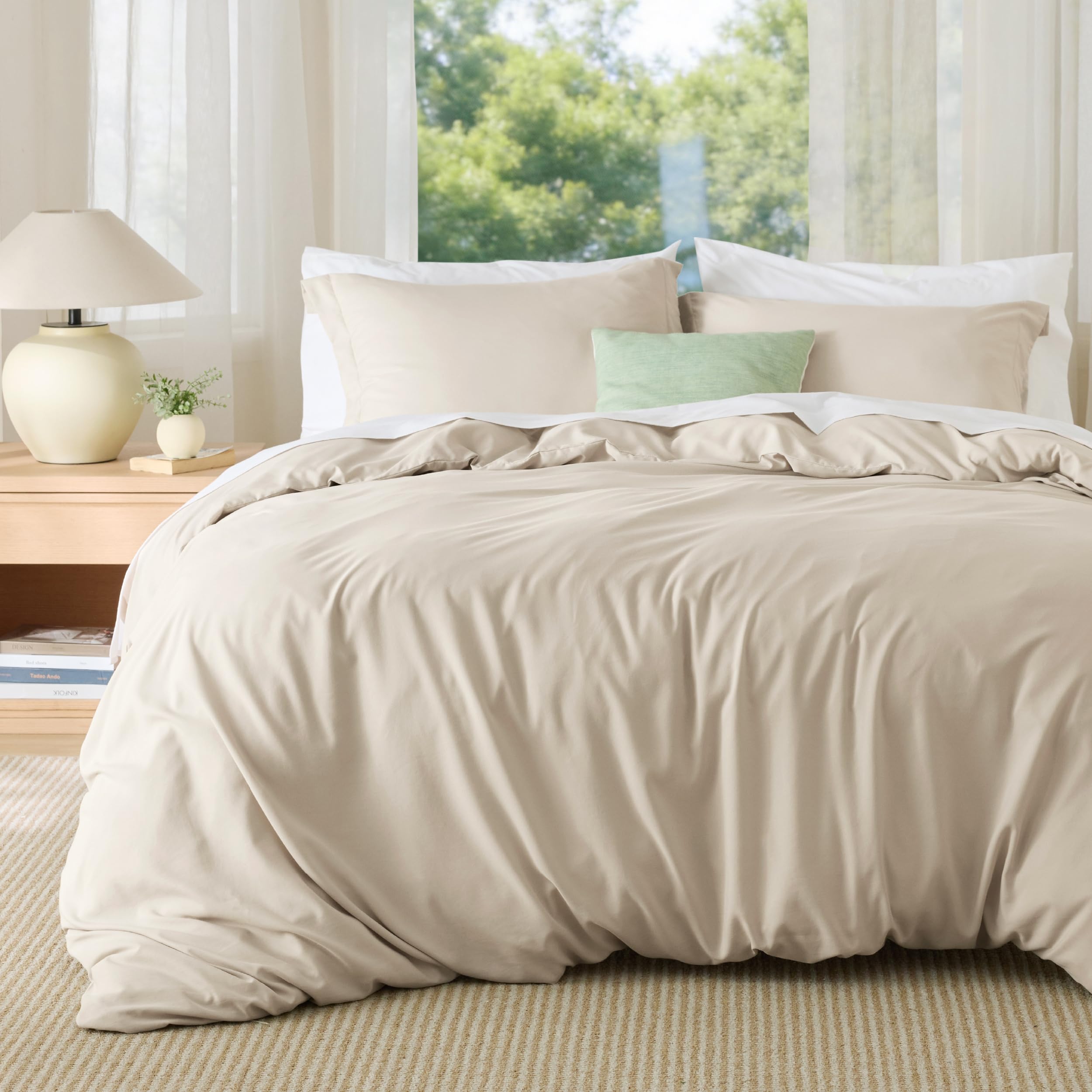 Bedsure White Duvet Cover Queen Size - Soft Double Brushed Bedding Set for Kids & Adults, Zipper Closure, 3 Pieces, Includes 1 Duvet Cover (90"x90") & 2 Pillow Shams, NO Comforter