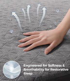 Waterproof Mattress Protector Queen Size, Soft Breathable Mattress Pad with Deep Pocket 8"-21", Noiseless 3D Air Fabric Cooling Mattress Cover for Bed, Machine Washable, Grey