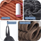 Set of 6 14X29.5 Inch Quick Dry Soft Microfiber Hand Towels with Hanging Loops for Bathroom Spa Kitchen Hotel, Brick Red Dark Grey Brown