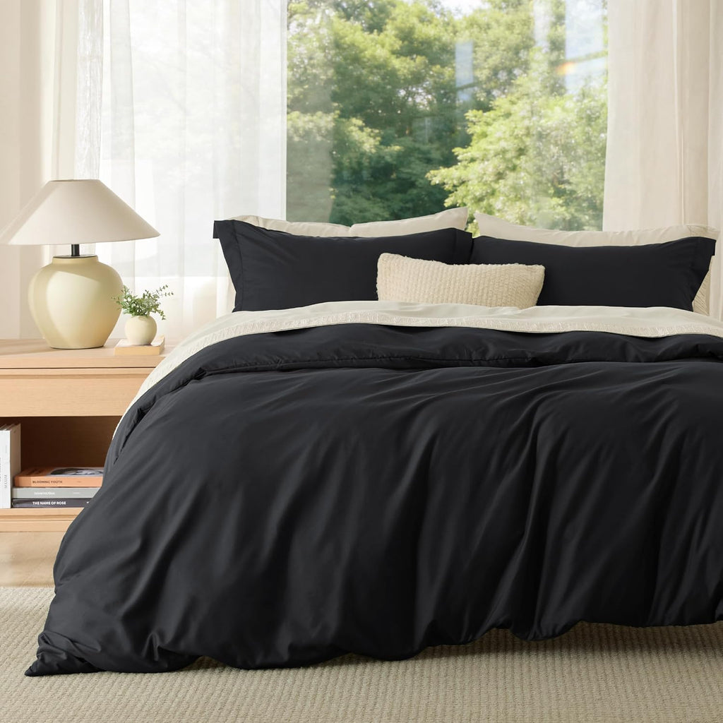 Bedsure White Duvet Cover Queen Size - Soft Double Brushed Bedding Set for Kids & Adults, Zipper Closure, 3 Pieces, Includes 1 Duvet Cover (90"x90") & 2 Pillow Shams, NO Comforter