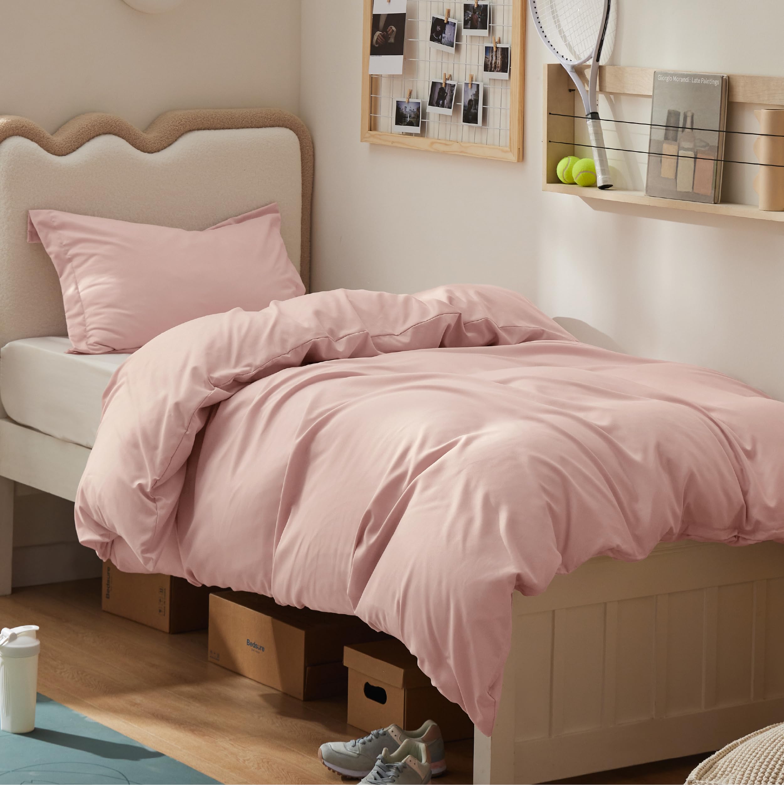 Bedsure White Duvet Cover Queen Size - Soft Double Brushed Bedding Set for Kids & Adults, Zipper Closure, 3 Pieces, Includes 1 Duvet Cover (90"x90") & 2 Pillow Shams, NO Comforter