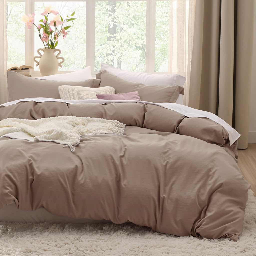 Bedsure White Duvet Cover King Size - 3 Pieces Prewashed Cotton-Like Polyester Extra Soft Bedding Set, Includes 1 Duvet Cover 104x90 Inches with Zipper Closure & 2 Pillow Shams, Comforter Not Included