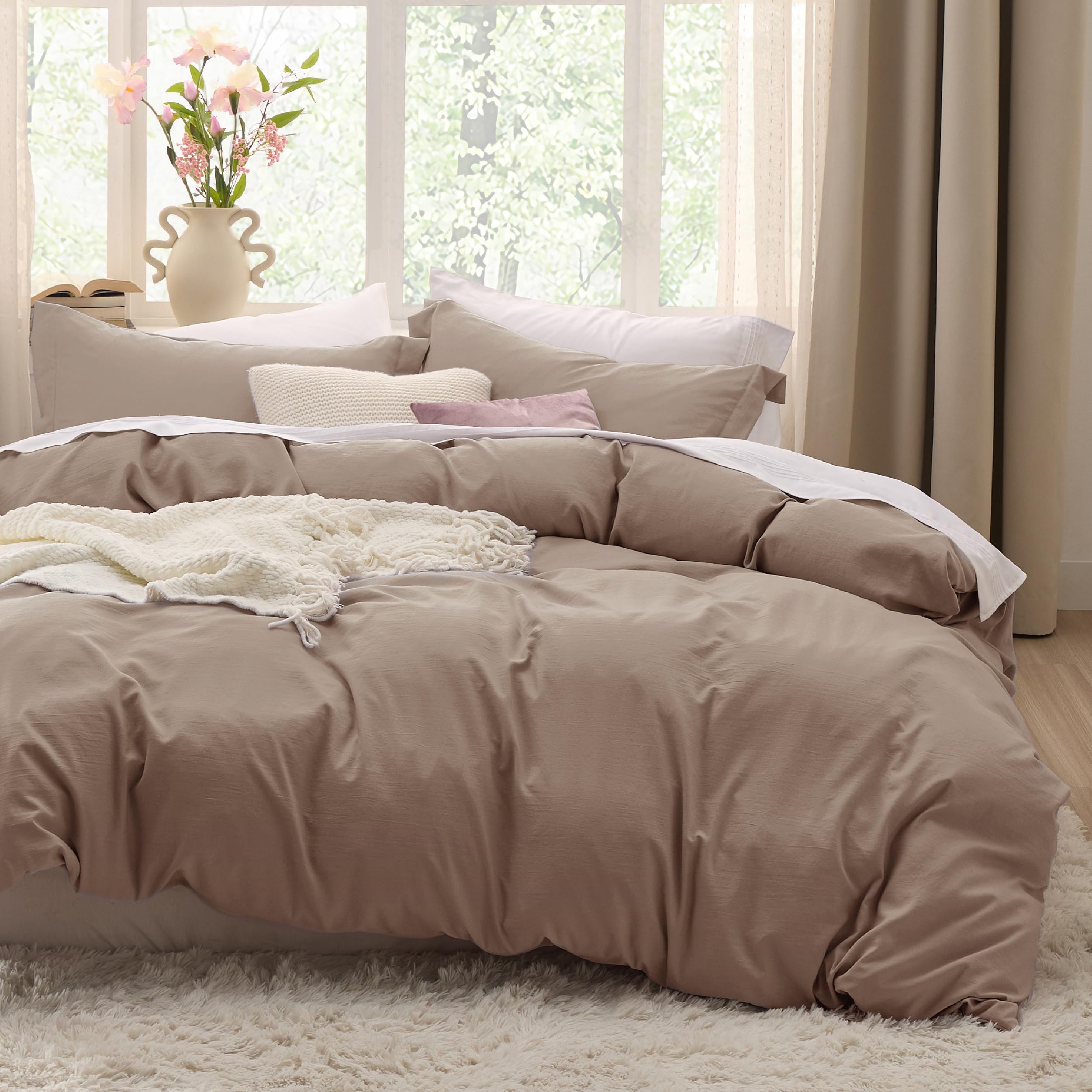 Bedsure White Duvet Cover King Size - 3 Pieces Prewashed Cotton-Like Polyester Extra Soft Bedding Set, Includes 1 Duvet Cover 104x90 Inches with Zipper Closure & 2 Pillow Shams, Comforter Not Included