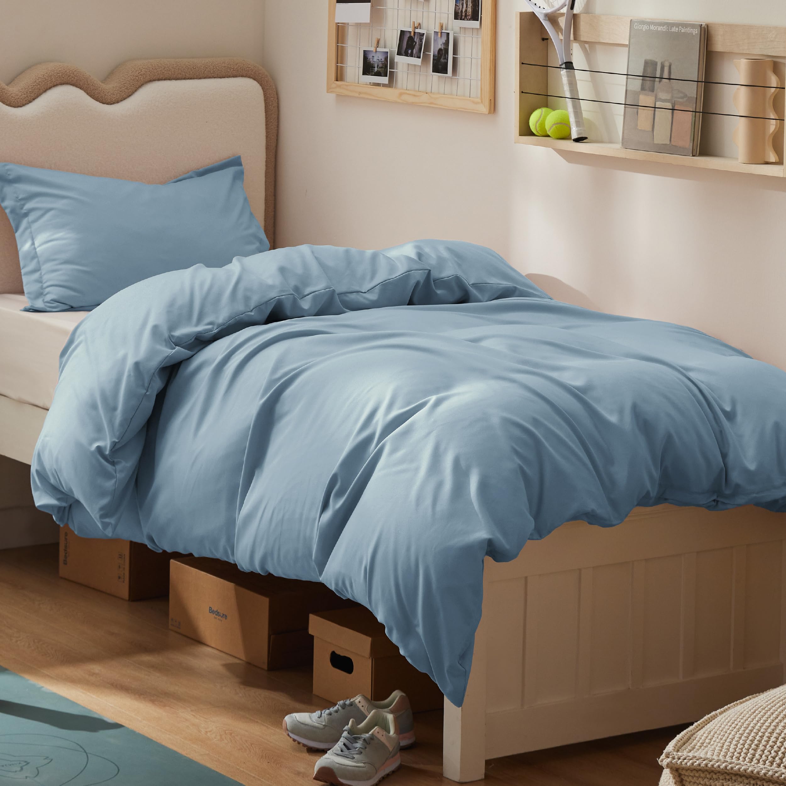 Bedsure White Duvet Cover Queen Size - Soft Double Brushed Bedding Set for Kids & Adults, Zipper Closure, 3 Pieces, Includes 1 Duvet Cover (90"x90") & 2 Pillow Shams, NO Comforter