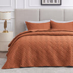 3 Piece Blue Queen Size Coin Pattern Lightweight All Season Quilt Bedspread Set with 2 Pillow Shams