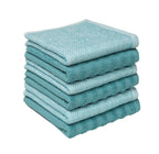 Premium Kitchen Towels (20”x 28”, 6 Pack) | Large Cotton Dish Towels | Flat & Terry Highly Absorbent Kitchen Linen Set with Hanging Loop | Gray