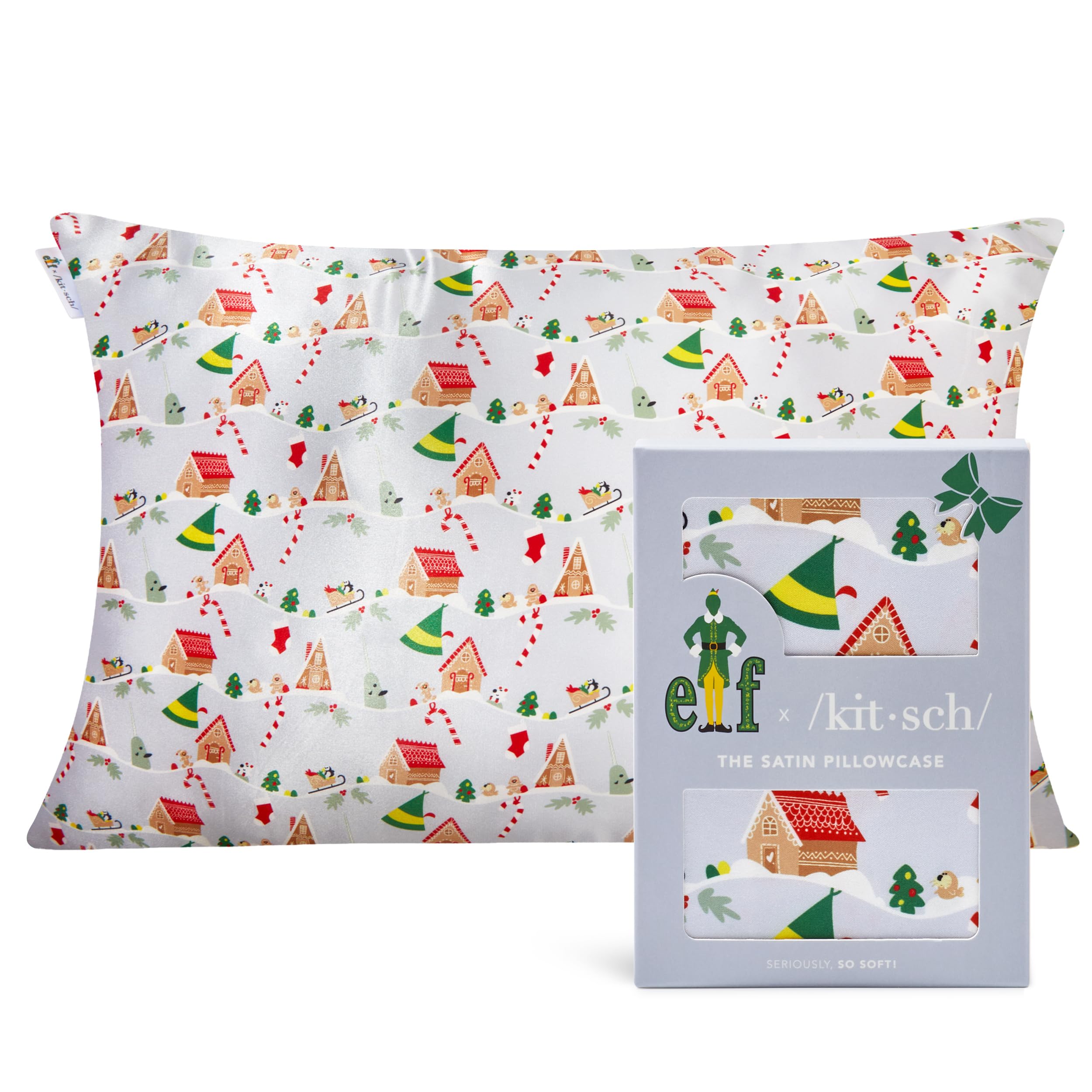 19x36 Garden Toile Zippered Cooling Satin Pillowcase Wrinkle-Soft for Hair & Skin, Softer Than Silk