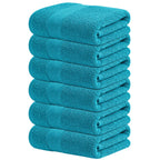 Infinitee Xclusives White Hand Towels for Bathroom - Set of 6 (16x28 inches) 600 GSM, 100% Cotton Ultra Soft, Quick Drying, Hotel Quality Hand Towel Set (Brilliant White, Hand Towels)