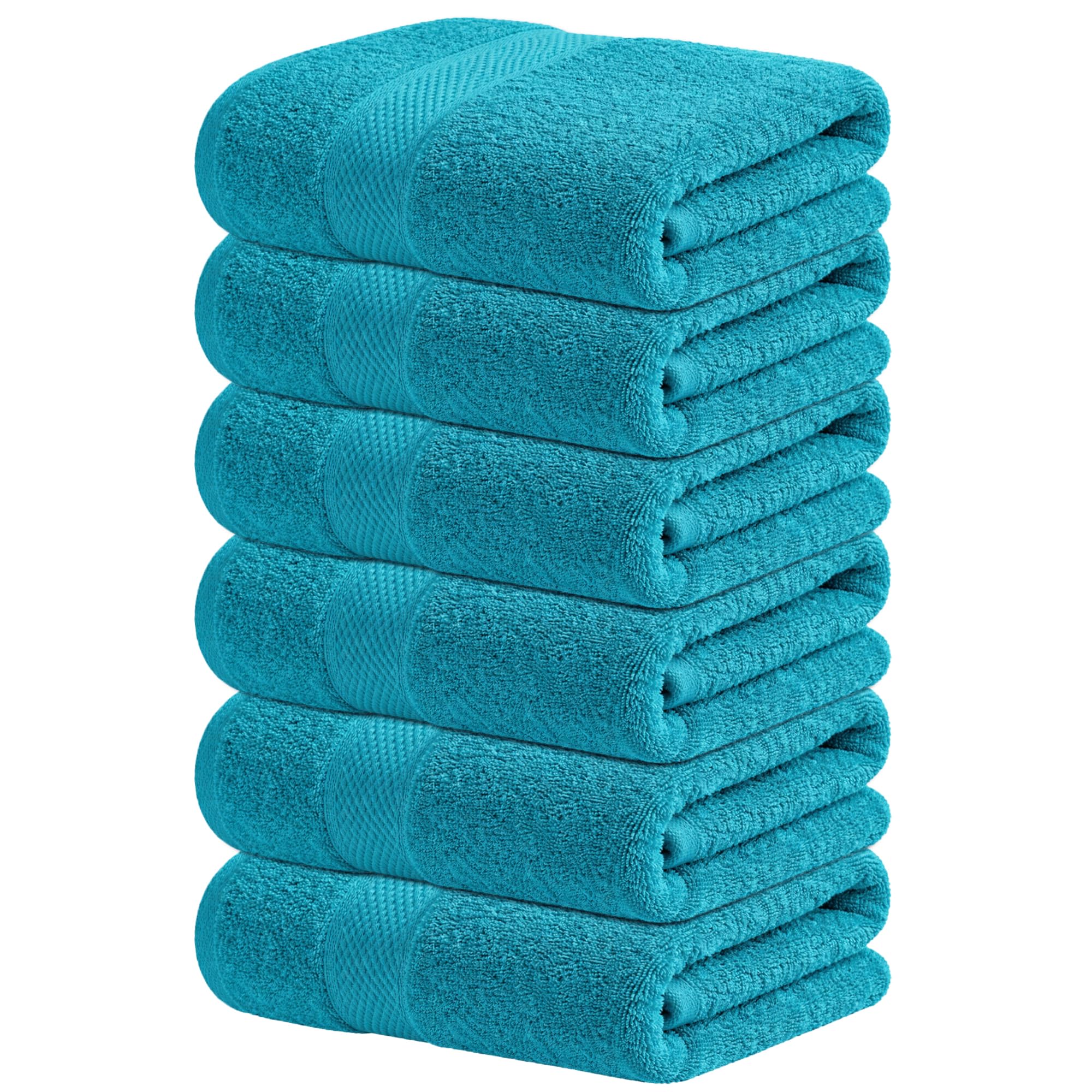 Infinitee Xclusives White Hand Towels for Bathroom - Set of 6 (16x28 inches) 600 GSM, 100% Cotton Ultra Soft, Quick Drying, Hotel Quality Hand Towel Set (Brilliant White, Hand Towels)