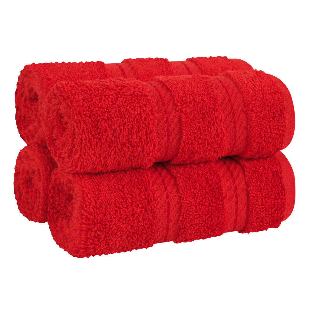 American Soft Linen Luxury Hand Towels for Bathroom, 100% Cotton Turkish 4 Piece Hand Towel Set, 600 GSM Hand Face Towels for Kitchen, White Hand Towels