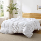 Bedsure White Duvet Cover Queen Size - Soft Double Brushed Bedding Set for Kids & Adults, Zipper Closure, 3 Pieces, Includes 1 Duvet Cover (90"x90") & 2 Pillow Shams, NO Comforter