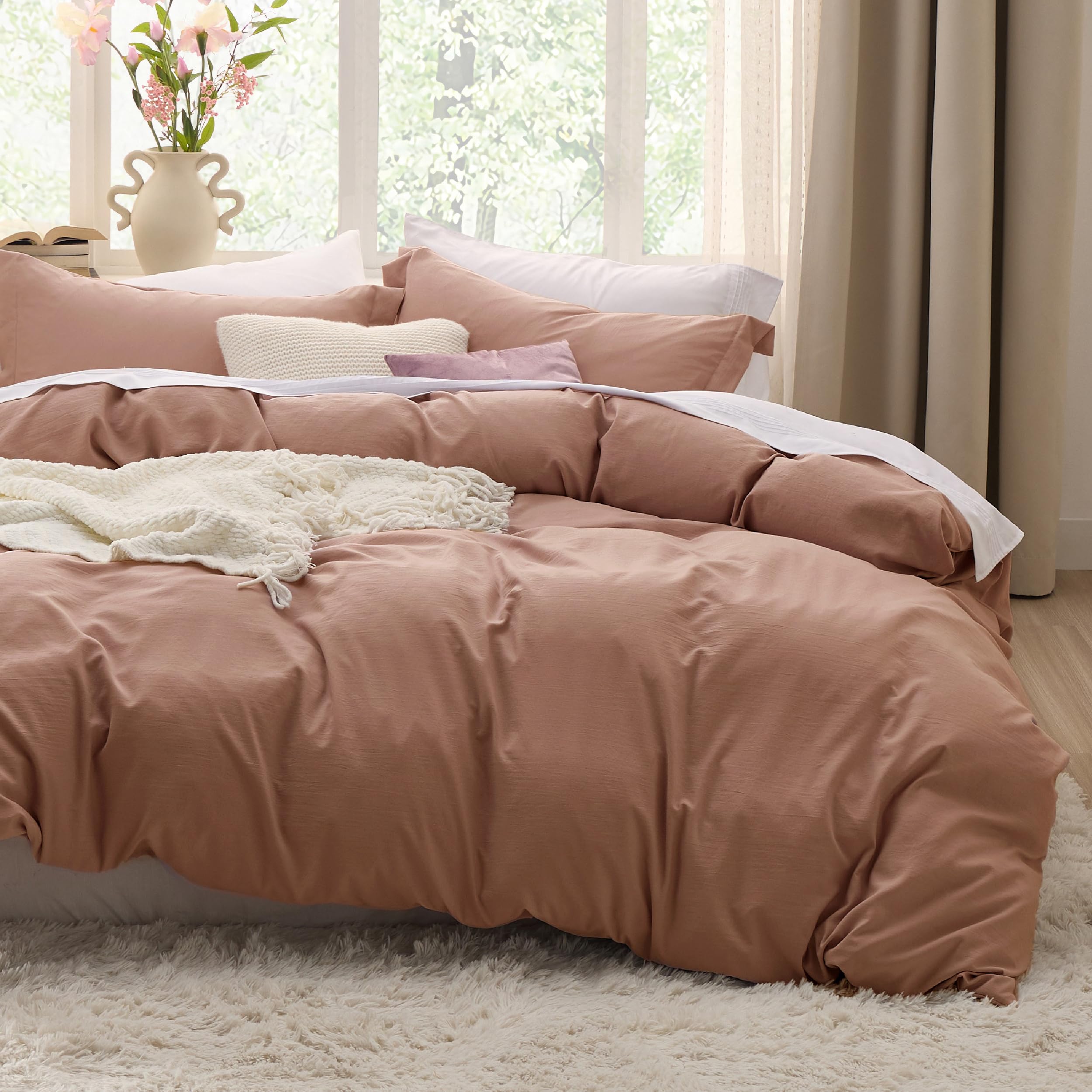 Bedsure White Duvet Cover King Size - 3 Pieces Prewashed Cotton-Like Polyester Extra Soft Bedding Set, Includes 1 Duvet Cover 104x90 Inches with Zipper Closure & 2 Pillow Shams, Comforter Not Included