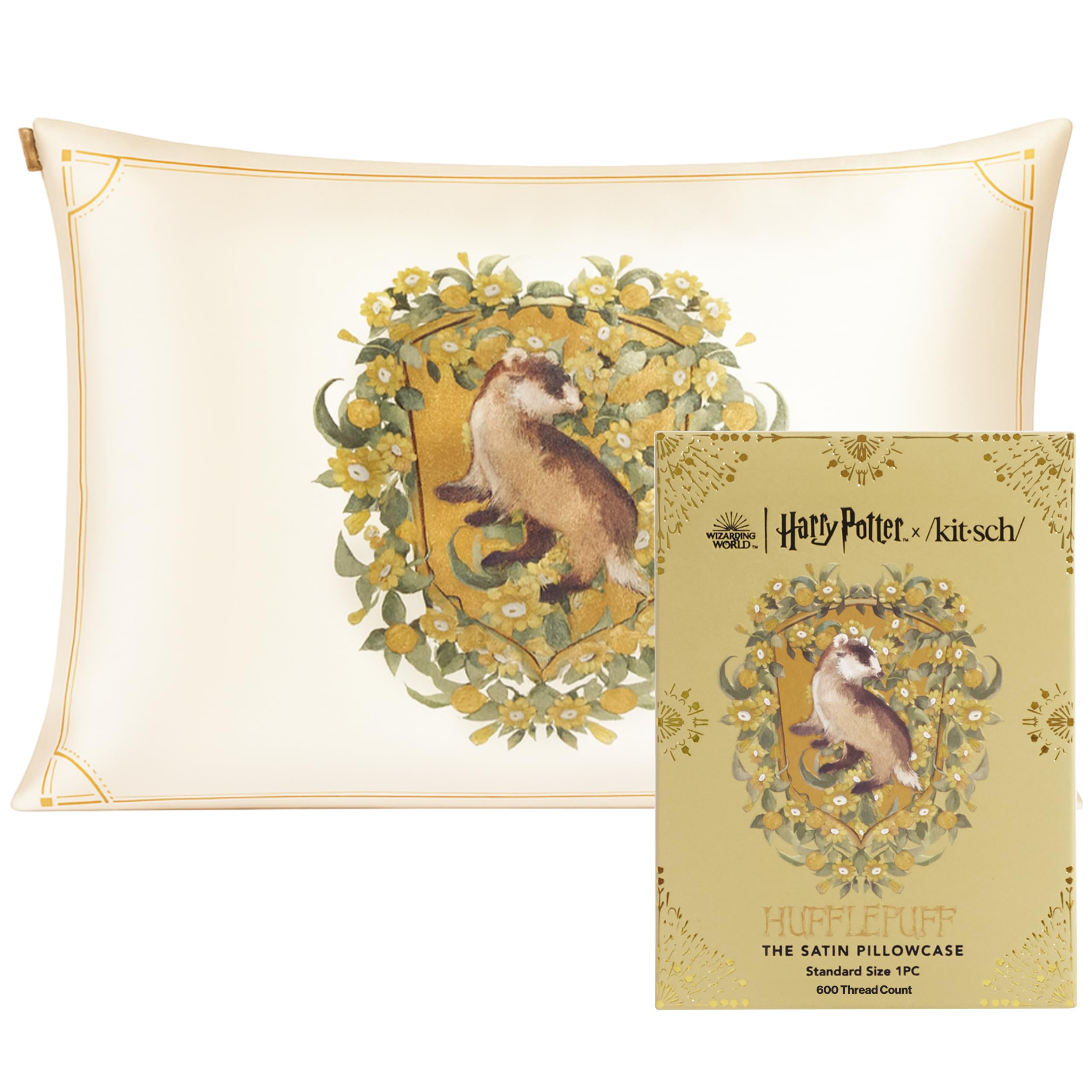 19x36 Garden Toile Zippered Cooling Satin Pillowcase Wrinkle-Soft for Hair & Skin, Softer Than Silk