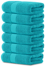 White Classic Luxury Dark Gray Hand Towels - Soft 100% Turkish Cotton | Highly Absorbent Hotel spa Bathroom Towel Collection | 16x30 Inch | Set of 6