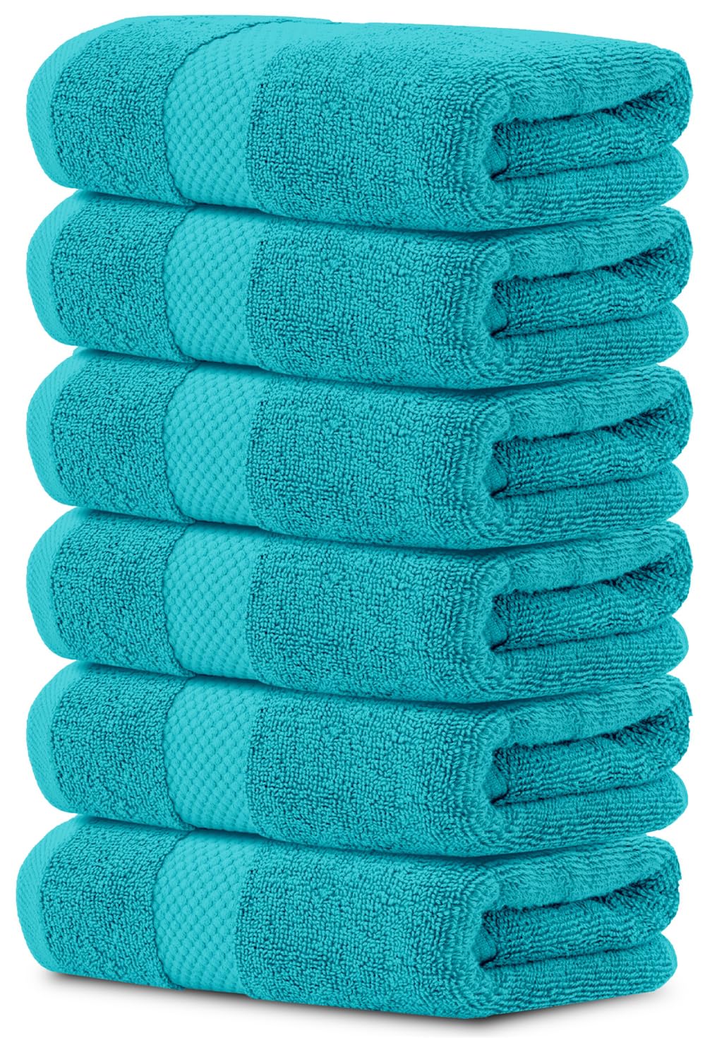 White Classic Luxury Dark Gray Hand Towels - Soft 100% Turkish Cotton | Highly Absorbent Hotel spa Bathroom Towel Collection | 16x30 Inch | Set of 6