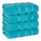 American Soft Linen Luxury Hand Towels for Bathroom, 100% Cotton Turkish 4 Piece Hand Towel Set, 600 GSM Hand Face Towels for Kitchen, White Hand Towels