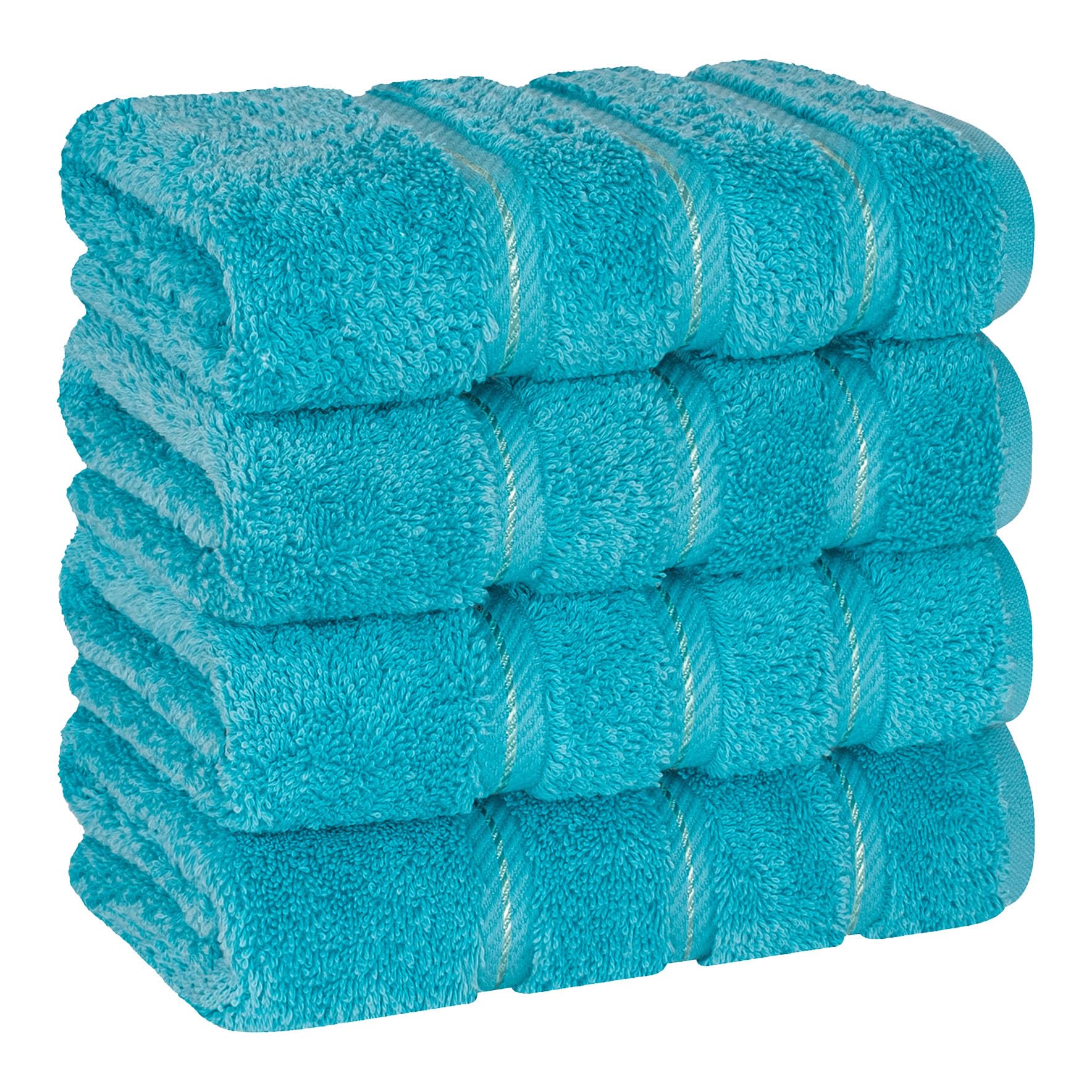 American Soft Linen Luxury Hand Towels for Bathroom, 100% Cotton Turkish 4 Piece Hand Towel Set, 600 GSM Hand Face Towels for Kitchen, White Hand Towels