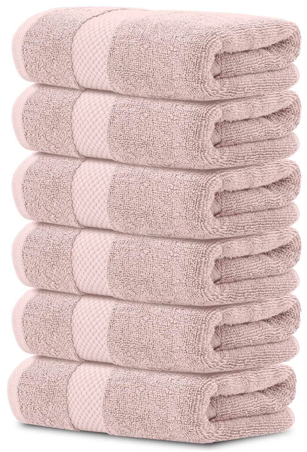White Classic Luxury Dark Gray Hand Towels - Soft 100% Turkish Cotton | Highly Absorbent Hotel spa Bathroom Towel Collection | 16x30 Inch | Set of 6