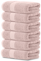 Luxury White Hand Towels - Soft 100% Turkish Cotton | Highly Absorbent Hotel spa Bathroom Towel Collection | 16x30 Inch | Set of 6