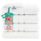 American Soft Linen Luxury Hand Towels for Bathroom, 100% Cotton Turkish 4 Piece Hand Towel Set, 600 GSM Hand Face Towels for Kitchen, White Hand Towels