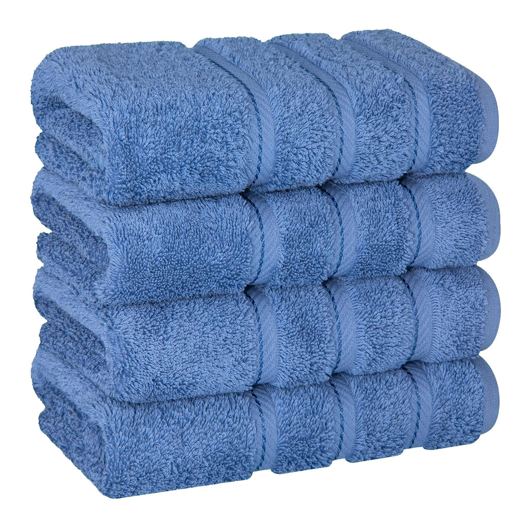 American Soft Linen Luxury Hand Towels for Bathroom, 100% Cotton Turkish 4 Piece Hand Towel Set, 600 GSM Hand Face Towels for Kitchen, White Hand Towels