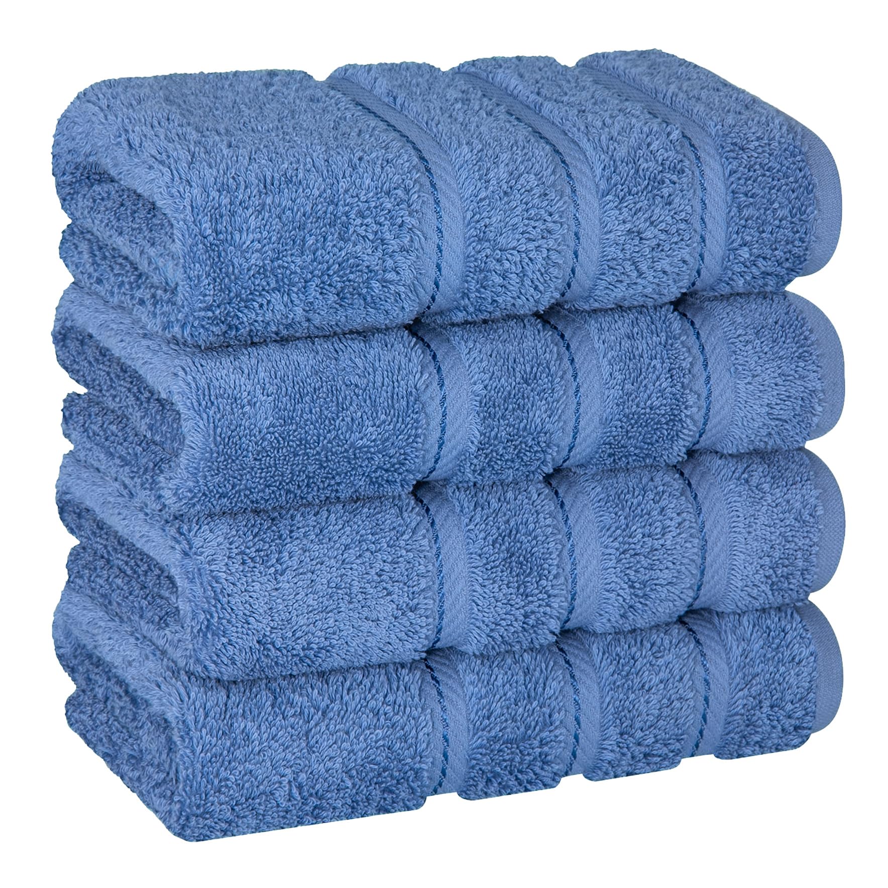 American Soft Linen Luxury Hand Towels for Bathroom, 100% Cotton Turkish 4 Piece Hand Towel Set, 600 GSM Hand Face Towels for Kitchen, White Hand Towels