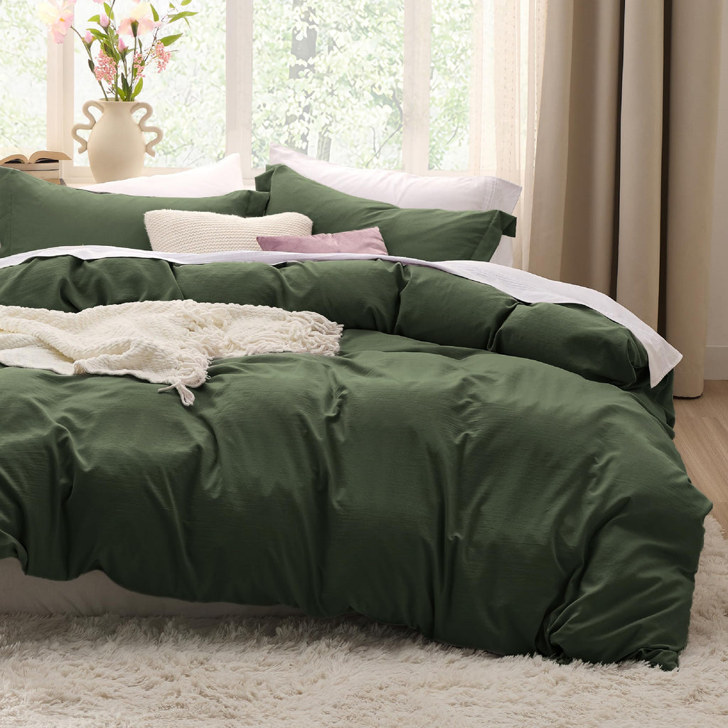 Bedsure White Duvet Cover King Size - 3 Pieces Prewashed Cotton-Like Polyester Extra Soft Bedding Set, Includes 1 Duvet Cover 104x90 Inches with Zipper Closure & 2 Pillow Shams, Comforter Not Included
