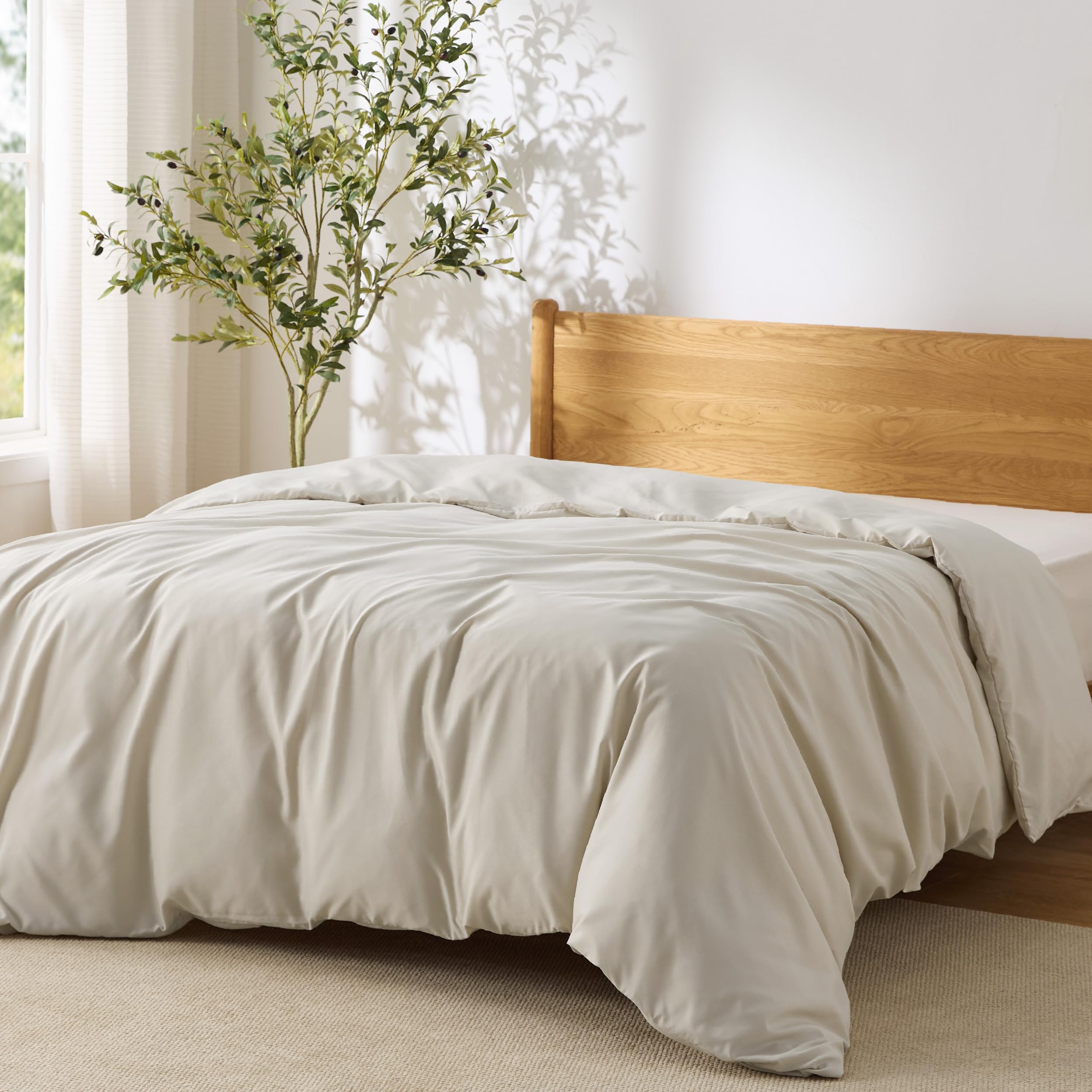 Bedsure White Duvet Cover Queen Size - Soft Double Brushed Bedding Set for Kids & Adults, Zipper Closure, 3 Pieces, Includes 1 Duvet Cover (90"x90") & 2 Pillow Shams, NO Comforter