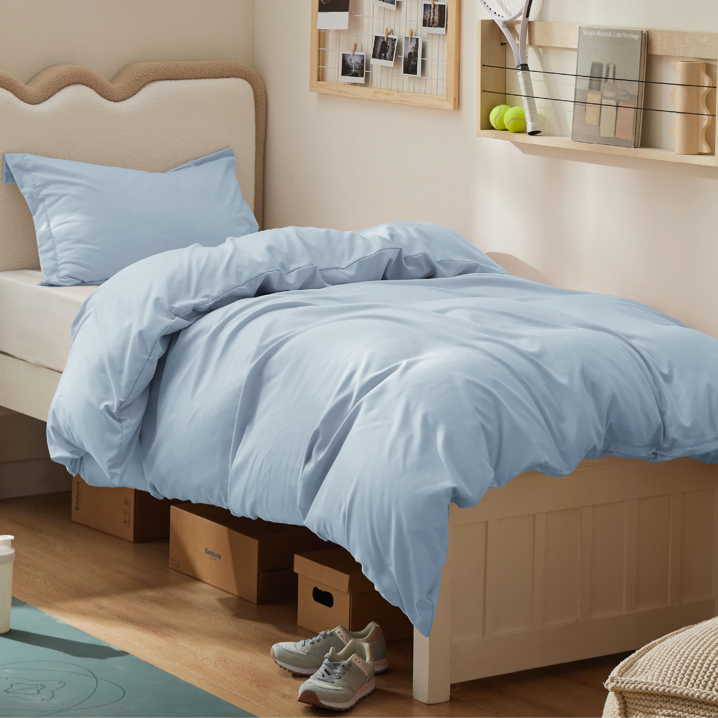 Bedsure White Duvet Cover Queen Size - Soft Double Brushed Bedding Set for Kids & Adults, Zipper Closure, 3 Pieces, Includes 1 Duvet Cover (90"x90") & 2 Pillow Shams, NO Comforter