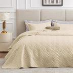 3 Piece Blue Queen Size Coin Pattern Lightweight All Season Quilt Bedspread Set with 2 Pillow Shams